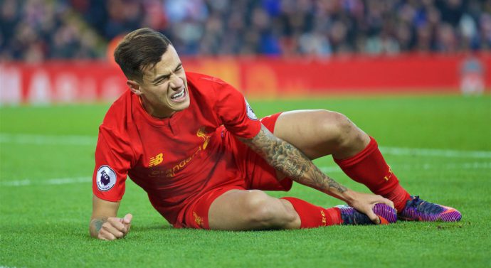 Liverpool FC news: Coutinho to be out for six weeks as he recovers from ankle injury